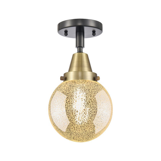 Innovations Caden Beacon 1Lt 6" Flush, Black Brass/Mercury - 447-1C-BAB-G208-6
