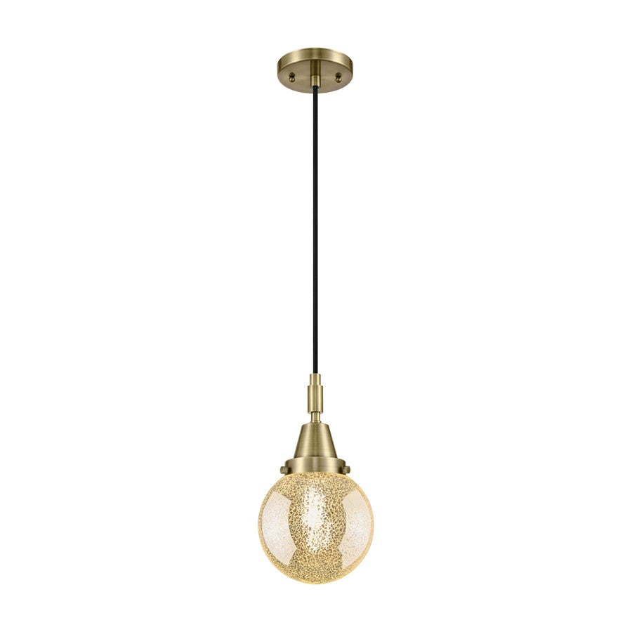 Innovations Caden Beacon 1Lt 6" Cord Mini Pendant, AB/Mercury - 447-1P-AB-G208-6
