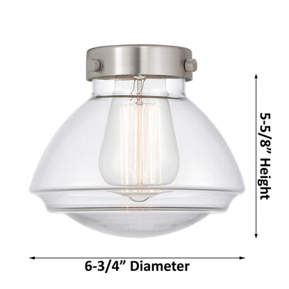 Innovations Olean 1Lt 7" Cord Mini Pendant, Black/Clear