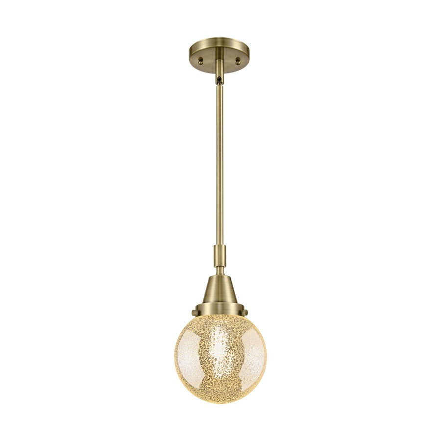 Innovations Caden Beacon 1Lt 6" Stem Mini Pendant, AB/Mercury - 447-1S-AB-G208-6