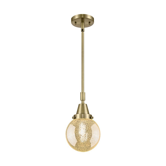 Innovations Caden Beacon 1Lt 6" Stem Mini Pendant, AB/Mercury - 447-1S-AB-G208-6