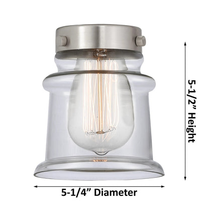 Innovations Canton 7in 1-Light Mini Pendant | Industrial Farmhouse Antique Copper Steel and Clear Glass | Kitchen Island & Dining | Model 447-1S-AC-G182S