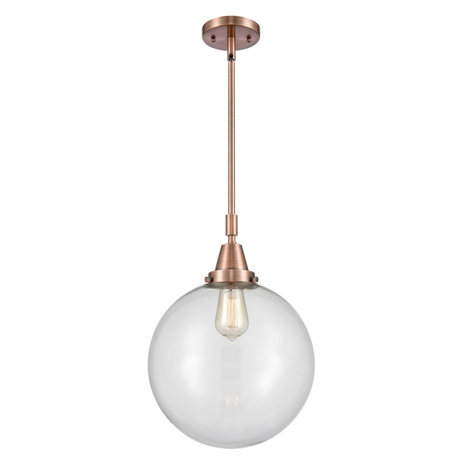 Innovations Caden Beacon 1Lt 12" Stem Mini Pendant, CP/Clear - 447-1S-AC-G202-12