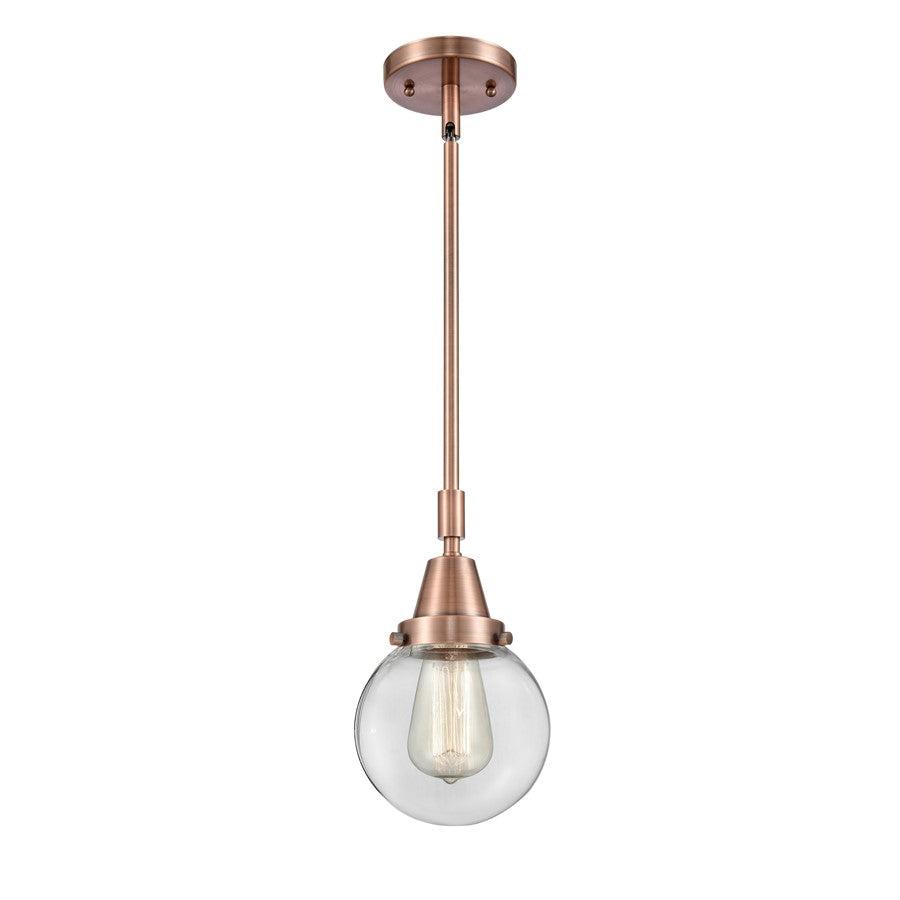 Innovations Caden Beacon 1Lt 6" Stem Mini Pendant, CP/Clear - 447-1S-AC-G202-6