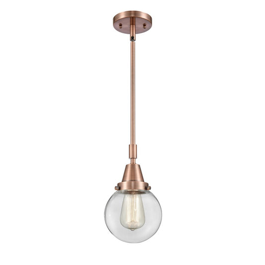 Innovations Caden Beacon 1Lt 6" Stem Mini Pendant, CP/Clear - 447-1S-AC-G202-6