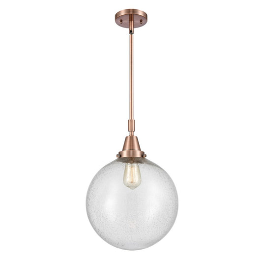 Innovations Caden Beacon 1Lt 12" Stem Mini Pendant, CP/Seed - 447-1S-AC-G204-12