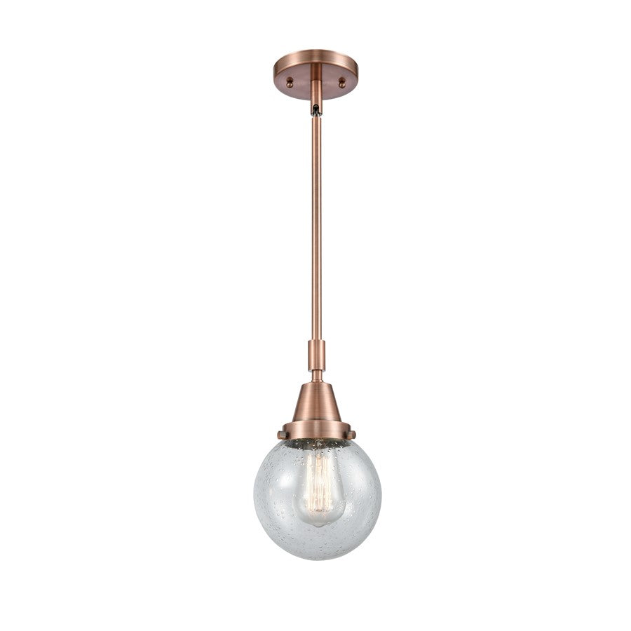 Innovations Caden Beacon 1Lt 6" Stem Mini Pendant, CP/Seed - 447-1S-AC-G204-6