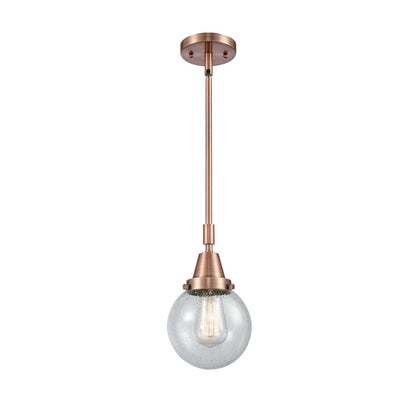 Innovations Caden Beacon 1Lt 6" Stem Mini Pendant, CP/Seed - 447-1S-AC-G204-6
