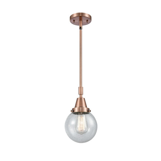 Innovations Caden Beacon 1Lt 6" Stem Mini Pendant, CP/Seed - 447-1S-AC-G204-6