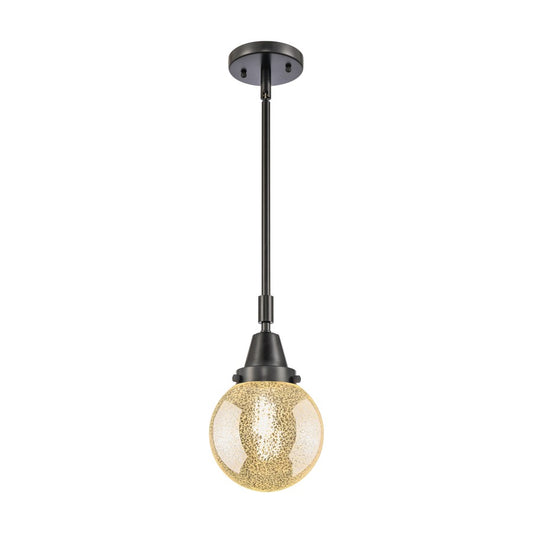 Innovations Caden Beacon 1Lt 6" Stem Mini Pendant, BK/MC - 447-1S-BK-G208-6