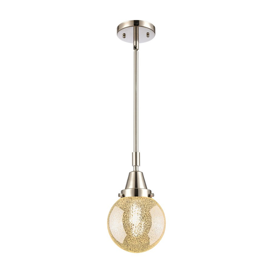 Innovations Caden Beacon 1Lt 6" Stem Mini Pendant, PN/Mercury - 447-1S-PN-G208-6