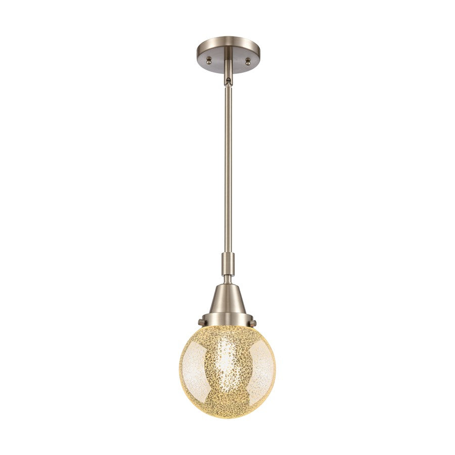 Innovations Caden Beacon 1Lt 6" Stem Mini Pendant, SN/Mercury - 447-1S-SN-G208-6