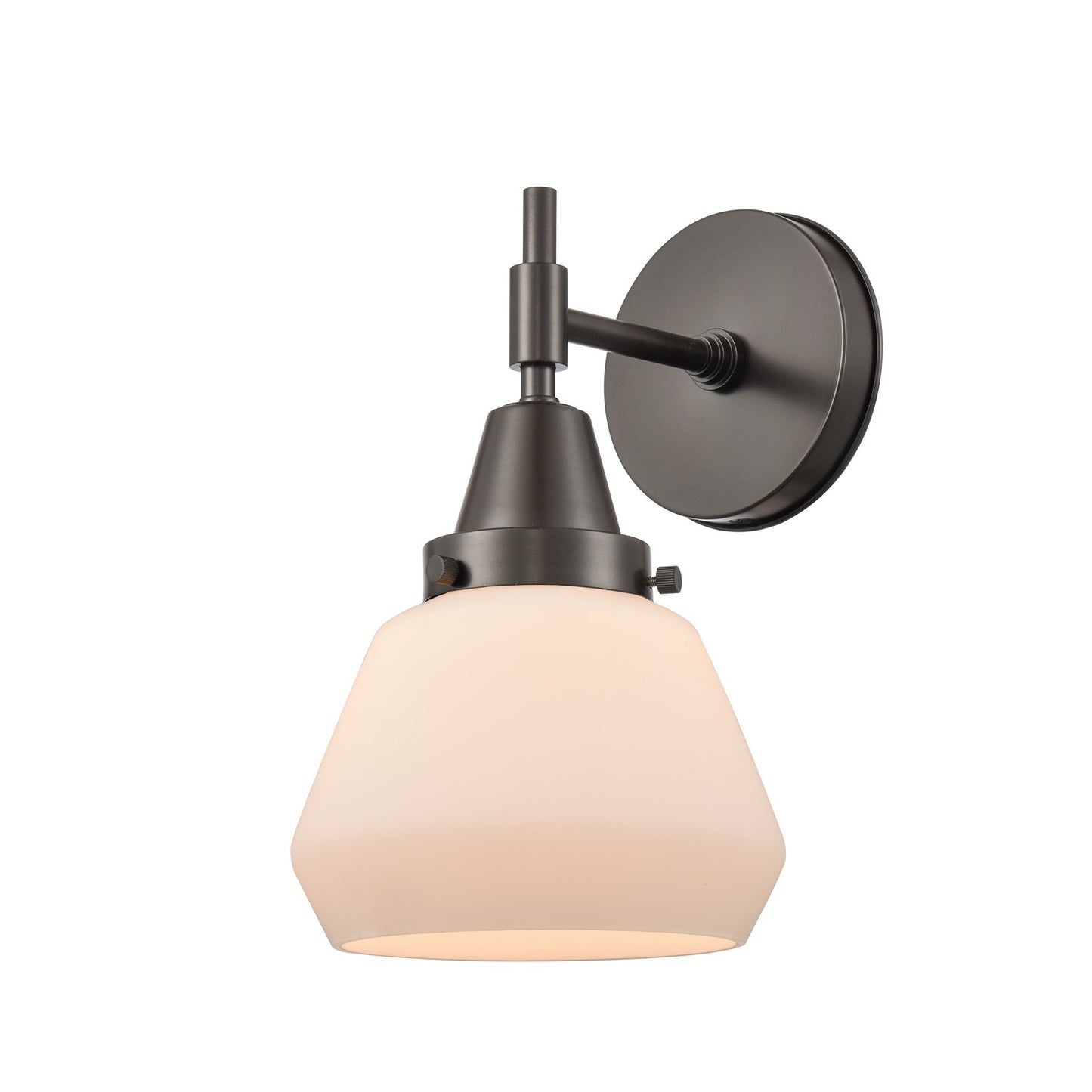 Innovations Fulton 7in 1-Light Wall Sconce | Retro Oil Rubbed Bronze and Matte White Glass | Kitchen & Hallway Accent | Model 447-1W-OB-G171
