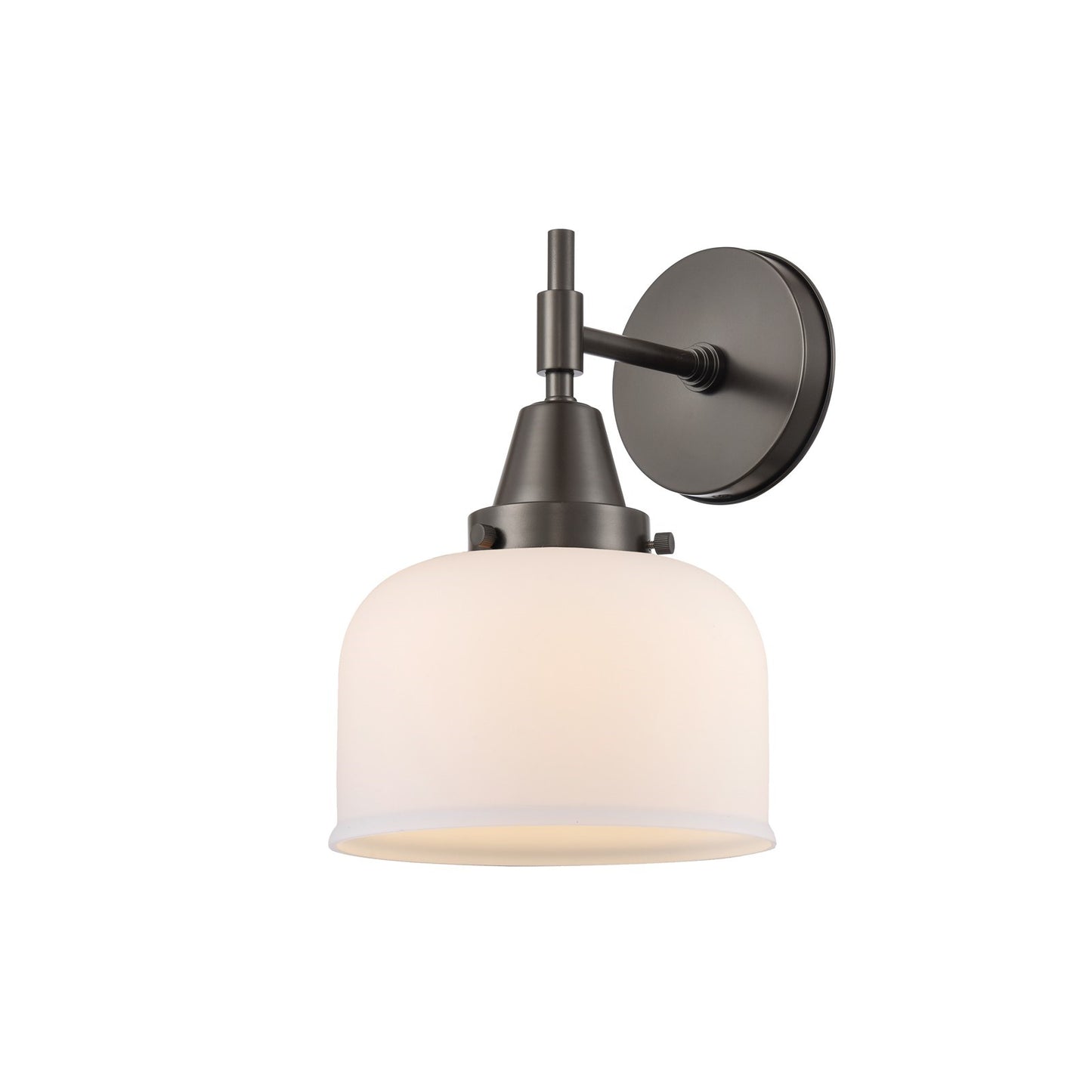 Innovations Caden 8in 1-Light LED Wall Sconce | Retro Industrial Oil Rubbed Bronze and Matte White Glass | Bedroom | Model 447-1W-OB-G71-LED