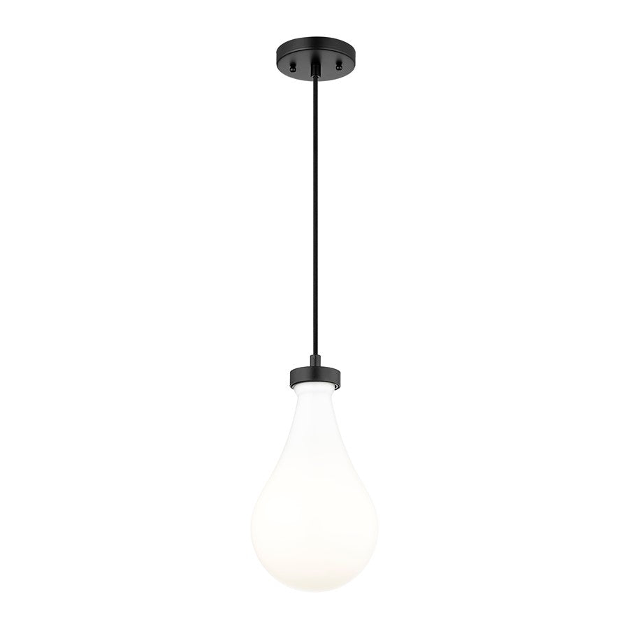 Innovations Owego 1Lt 7" Cord Pendant, Black/Gloss White - 451-1P-BK-G451-7GWH