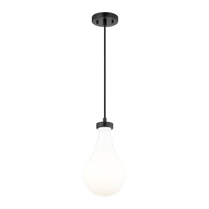 Innovations Owego 1Lt 7" Cord Pendant, Black/Gloss White - 451-1P-BK-G451-7GWH