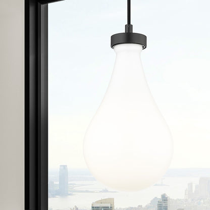 Innovations Owego 1Lt 7" Cord Pendant, Black/Gloss White