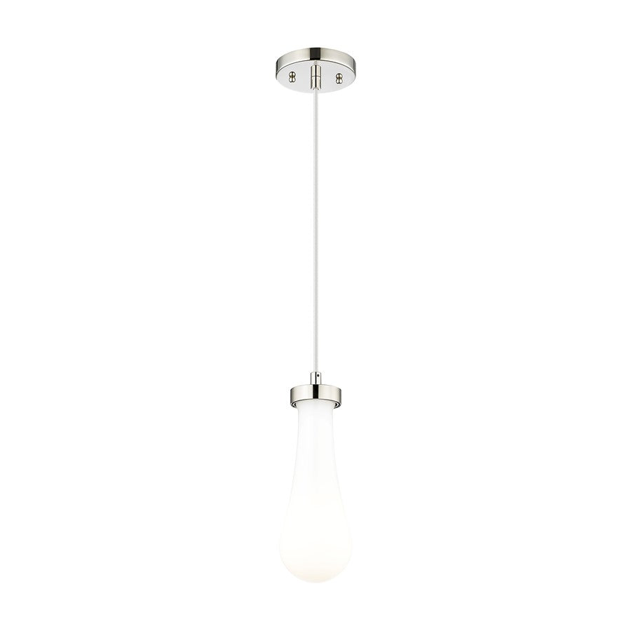 Innovations Owego 1Lt 4" Cord Pendant, PN/Gloss White - 451-1P-PN-G451-4GWH