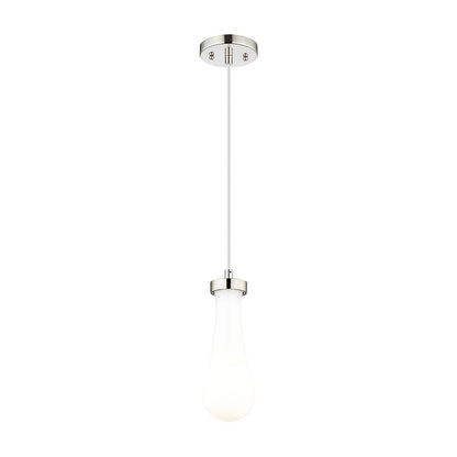 Innovations Owego 1Lt 4" Cord Pendant, PN/Gloss White - 451-1P-PN-G451-4GWH