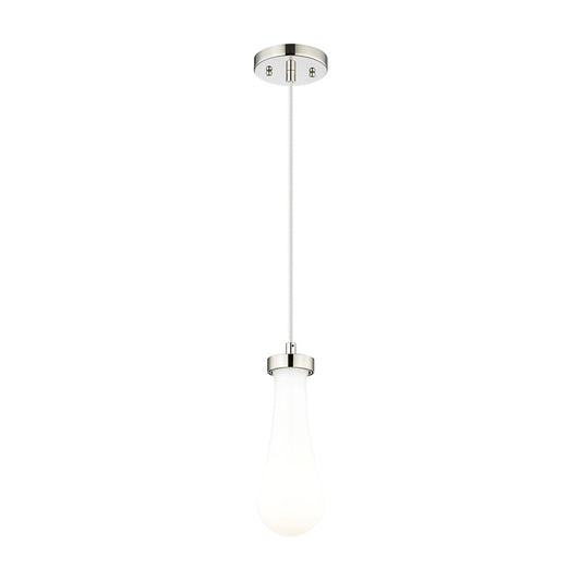 Innovations Owego 1Lt 4" Cord Pendant, PN/Gloss White - 451-1P-PN-G451-4GWH