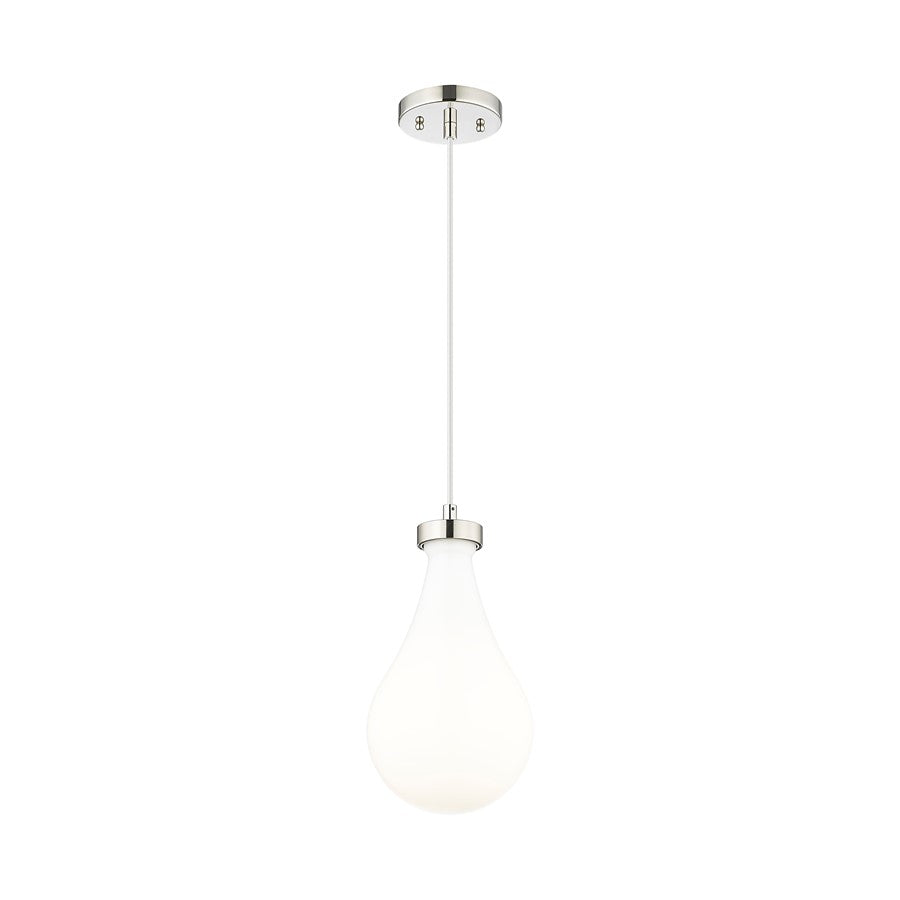Innovations Owego 1Lt 7" Cord Pendant, PN/Gloss White - 451-1P-PN-G451-7GWH