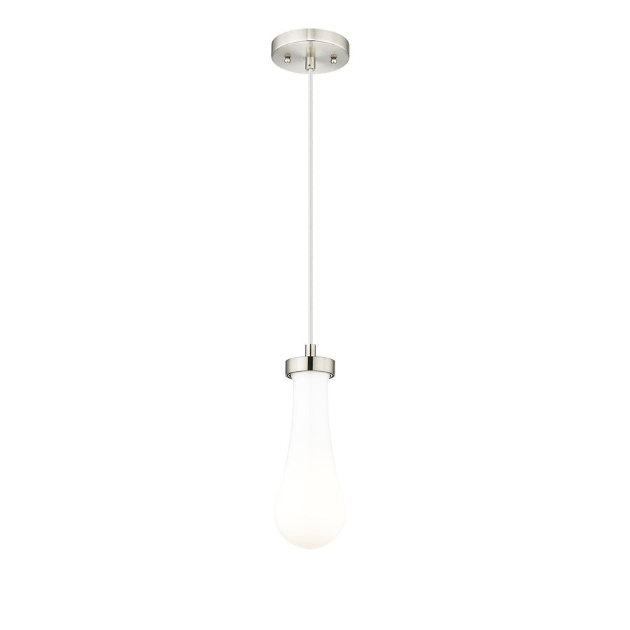 Innovations Owego 1Lt 4" Cord Pendant, SN/Gloss White - 451-1P-SN-G451-4GWH