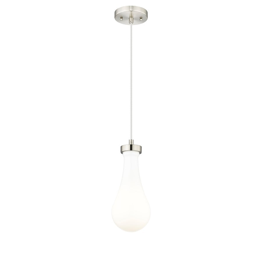 Innovations Owego 1Lt 5" Cord Pendant, SN/Gloss White - 451-1P-SN-G451-5GWH