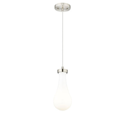Innovations Owego 1Lt 5" Cord Pendant, SN/Gloss White - 451-1P-SN-G451-5GWH