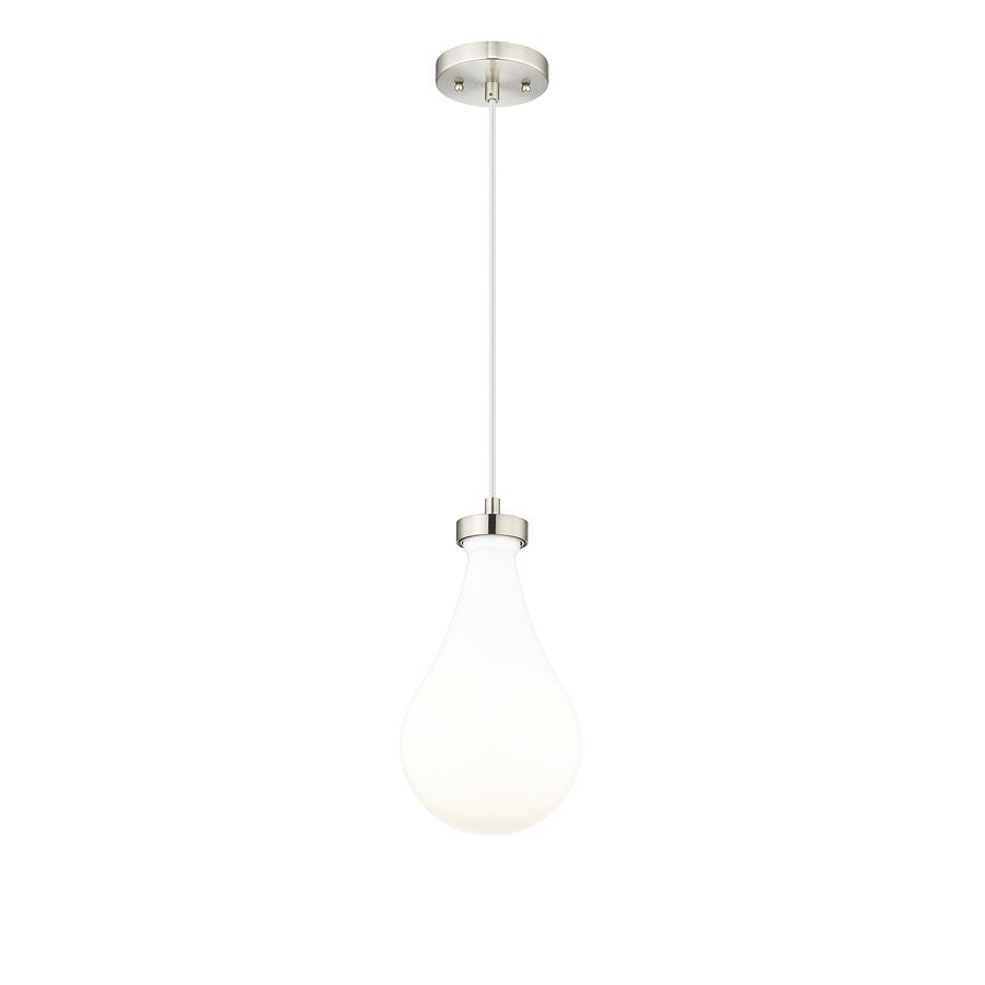 Innovations Owego 1Lt 7" Cord Pendant, SN/Gloss White - 451-1P-SN-G451-7GWH