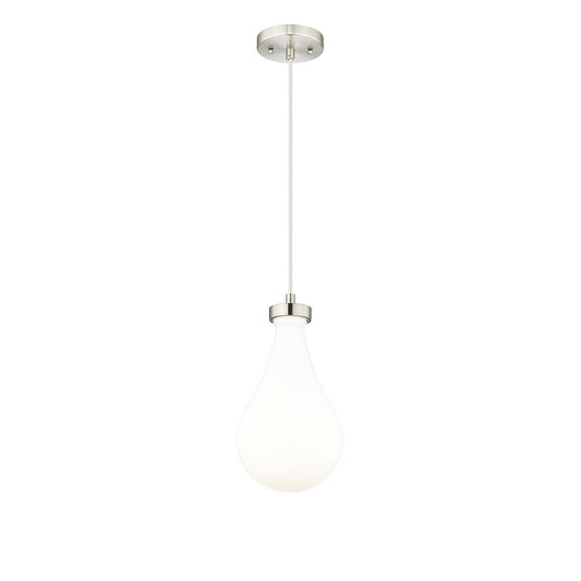 Innovations Owego 1Lt 7" Cord Pendant, SN/Gloss White - 451-1P-SN-G451-7GWH