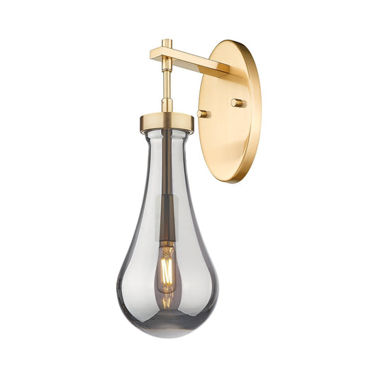 Innovations Owego 5in 1-Light Wall Sconce | Contemporary Champagne Bronze and Light Smoke Glass | Bedroom & Hallway Accent | Model 451-1W-CB-G451-5SM