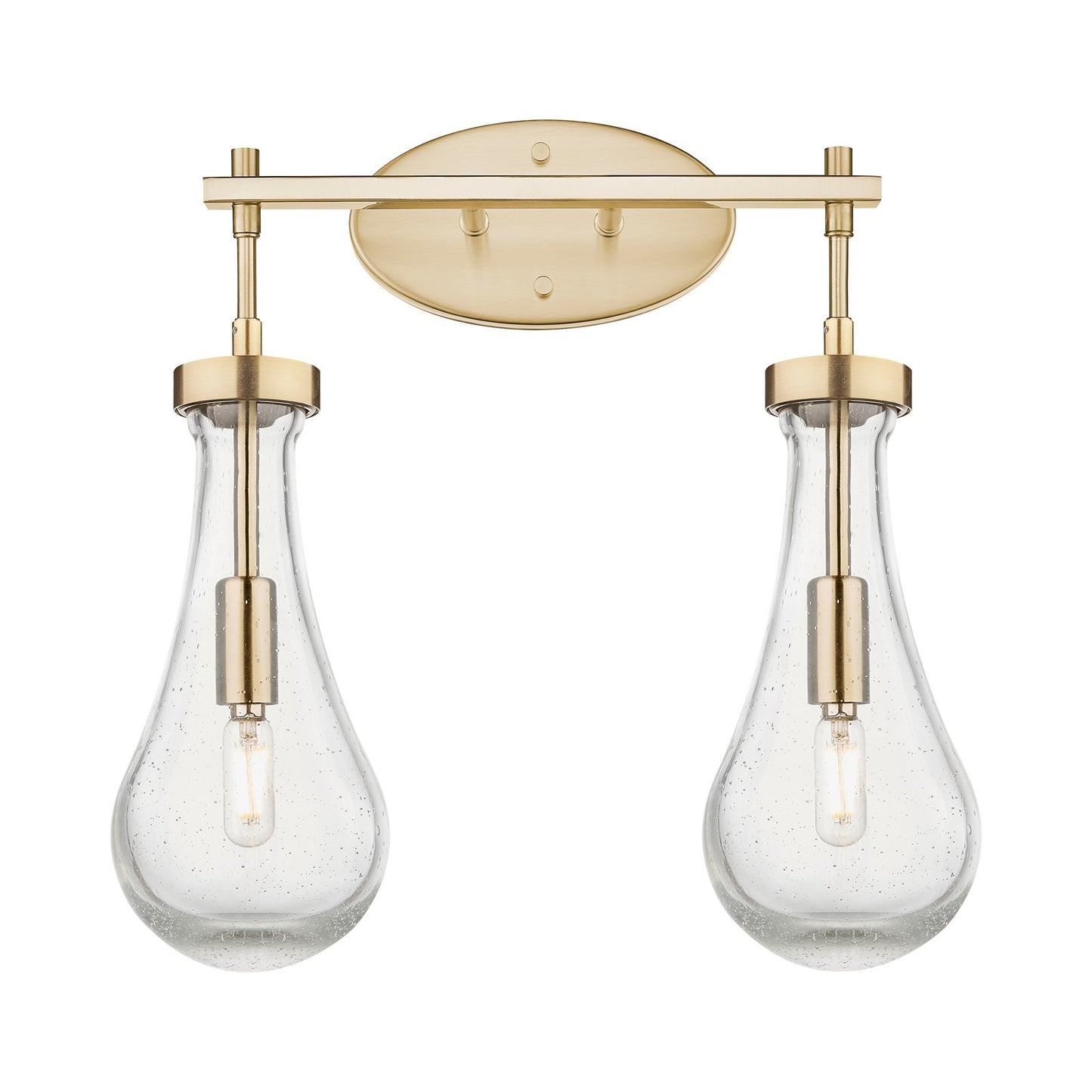 Innovations Owego 17in 2-Light Bath Vanity | Contemporary Champagne Bronze and Seedy Glass | Bathroom & Powder Room | Model 451-2W-CB-G451-5SDY
