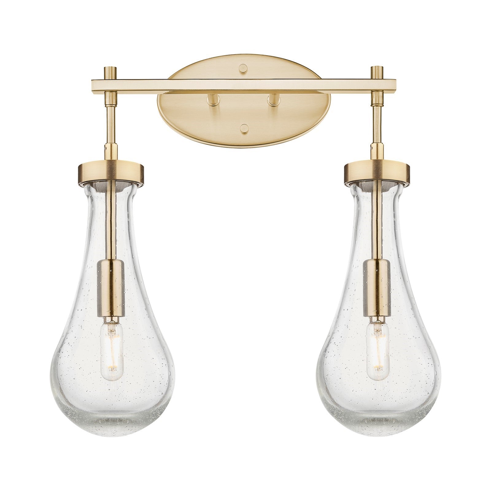Innovations Owego 17in 2-Light Bath Vanity | Contemporary Champagne Bronze and Seedy Glass | Bathroom & Powder Room | Model 451-2W-CB-G451-5SDY