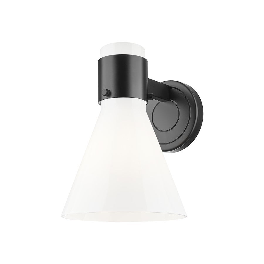 Innovations Lawton Cone 1Lt 8" Sconce, Black/Gloss White