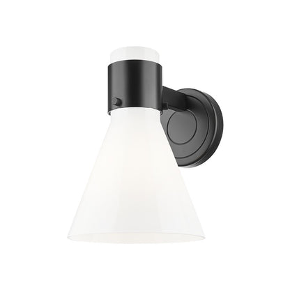 Innovations Lawton Cone 1Lt 8" Sconce, Black/Gloss White