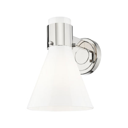 Innovations Lawton Cone 1Lt 8" Sconce, PN/Gloss White - 464-1W-PN-G464C-7GW