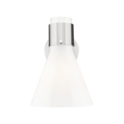 Innovations Lawton Cone 1Lt 8" Sconce, Satin Nickel/Gloss White