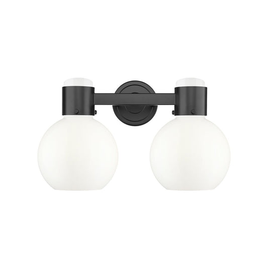 Innovations Lawton Sphere 2Lt 16" Bath, Black/Gloss White - 464-2W-BK-G464B-7GW