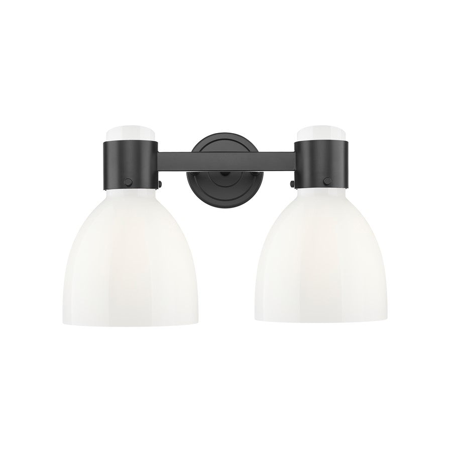 Innovations Lawton Bell 2Lt 16" Bath, Black/Gloss White - 464-2W-BK-G464D-7GW