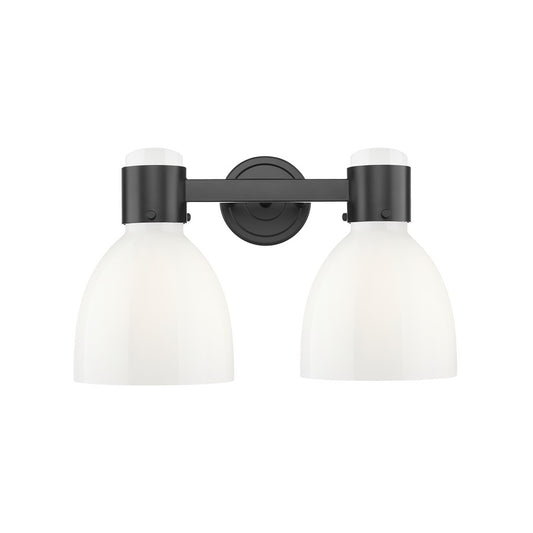 Innovations Lawton Bell 2Lt 16" Bath, Black/Gloss White - 464-2W-BK-G464D-7GW
