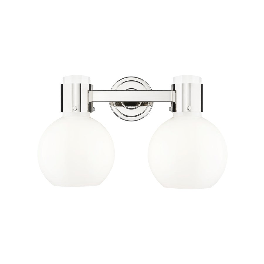 Innovations Lawton Sphere 2Lt 16" Bath, PN/Gloss White - 464-2W-PN-G464B-7GW
