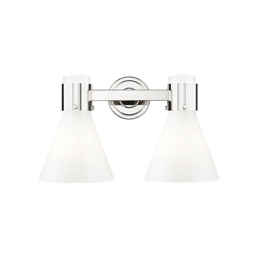 Innovations Lawton Cone 2Lt 16" Bath, PN/Gloss White - 464-2W-PN-G464C-7GW