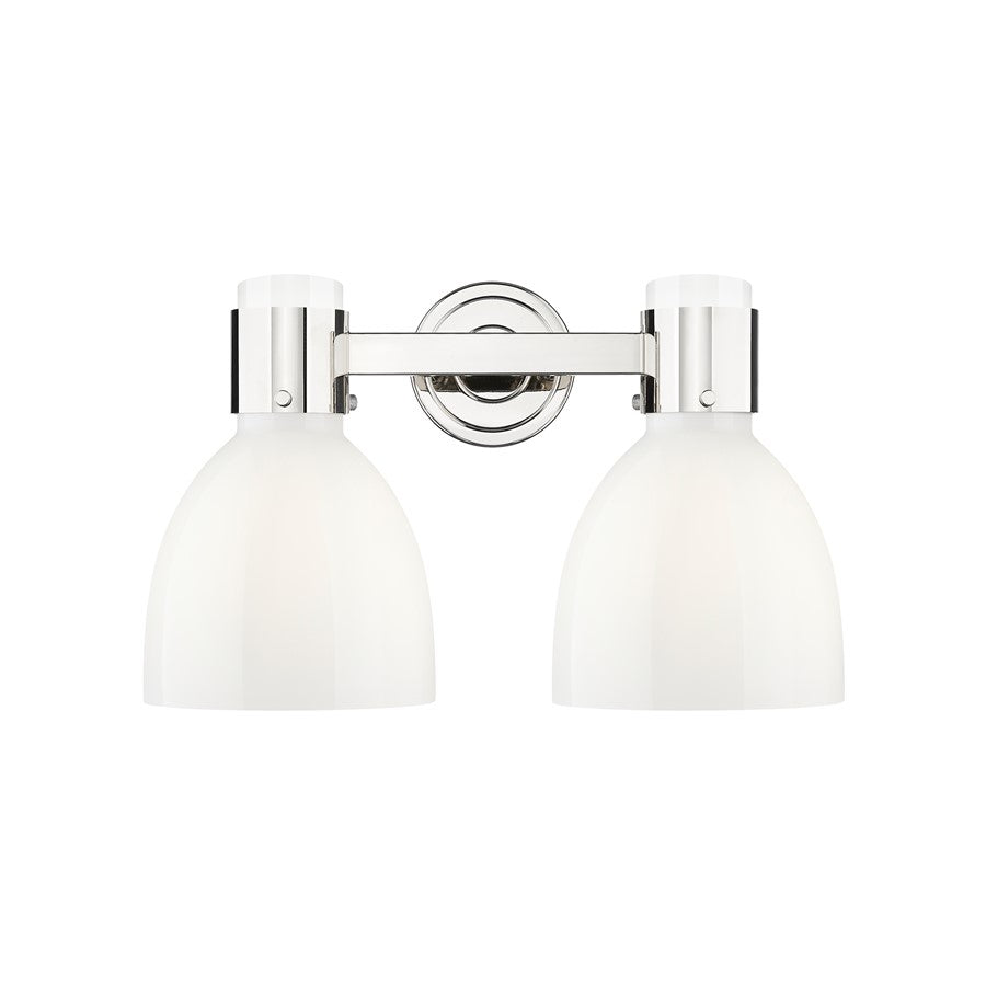 Innovations Lawton Bell 2Lt 16" Bath, Polished Nickel/Gloss White