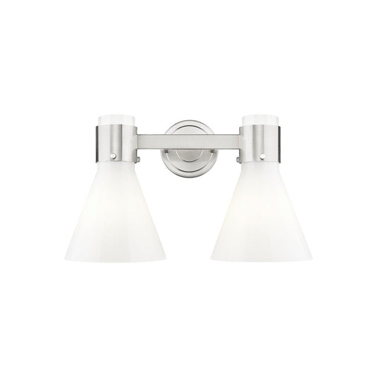 Innovations Lawton Cone 2Lt 16" Bath, SN/Gloss White - 464-2W-SN-G464C-7GW
