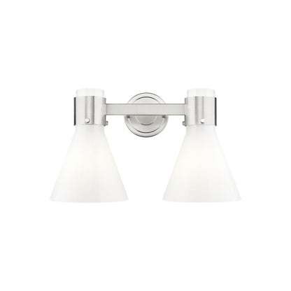 Innovations Lawton Cone 2Lt 16" Bath, Satin Nickel/Gloss White