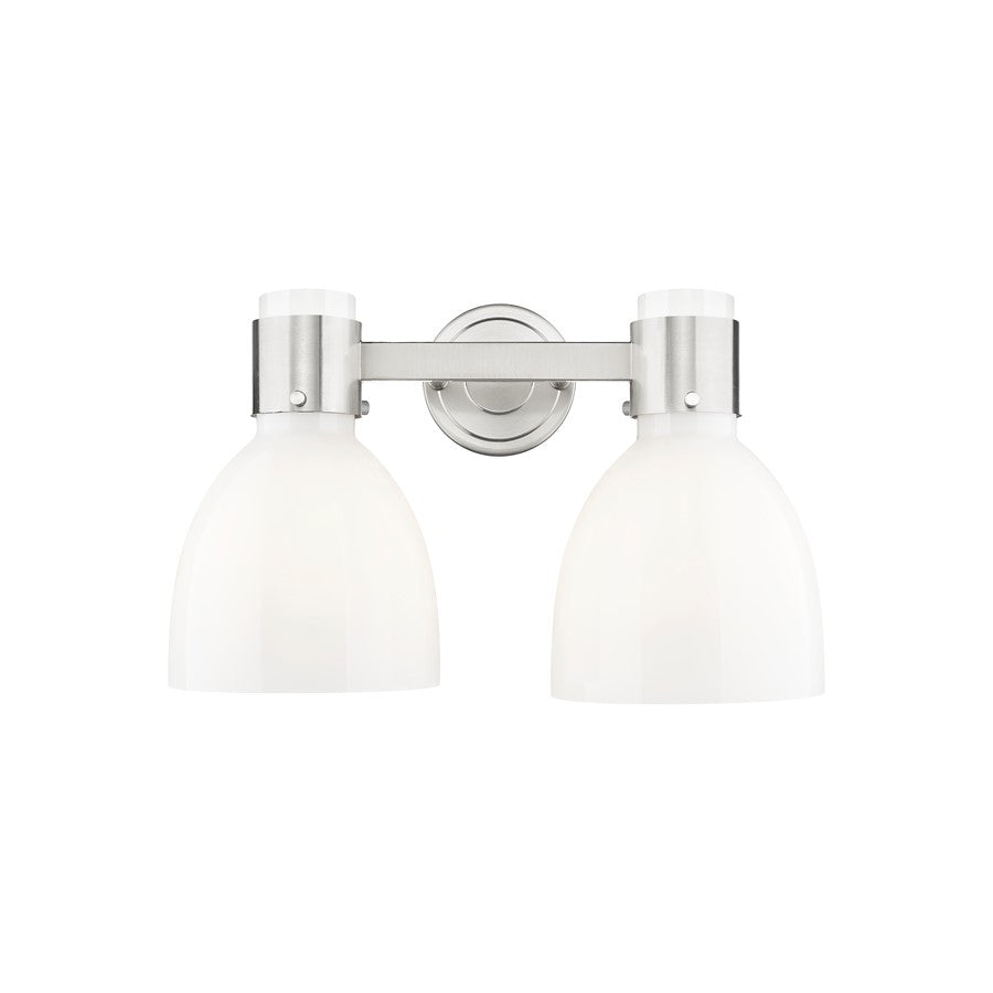 Innovations Lawton Bell 2Lt 16" Bath, SN/Gloss White - 464-2W-SN-G464D-7GW