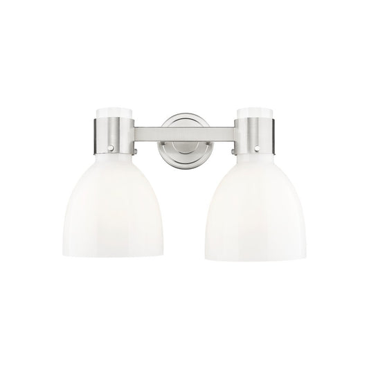 Innovations Lawton Bell 2Lt 16" Bath, SN/Gloss White - 464-2W-SN-G464D-7GW