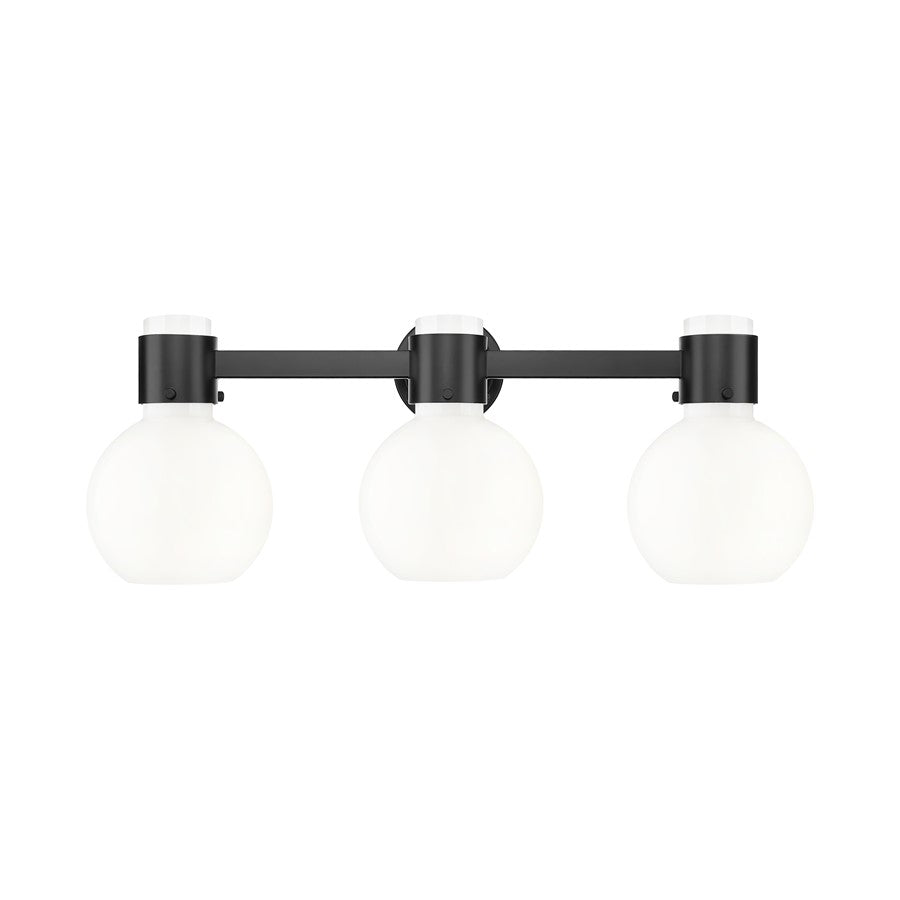 Innovations Lawton Sphere 3Lt 24" Bath, Black/Gloss White - 464-3W-BK-G464B-7GW