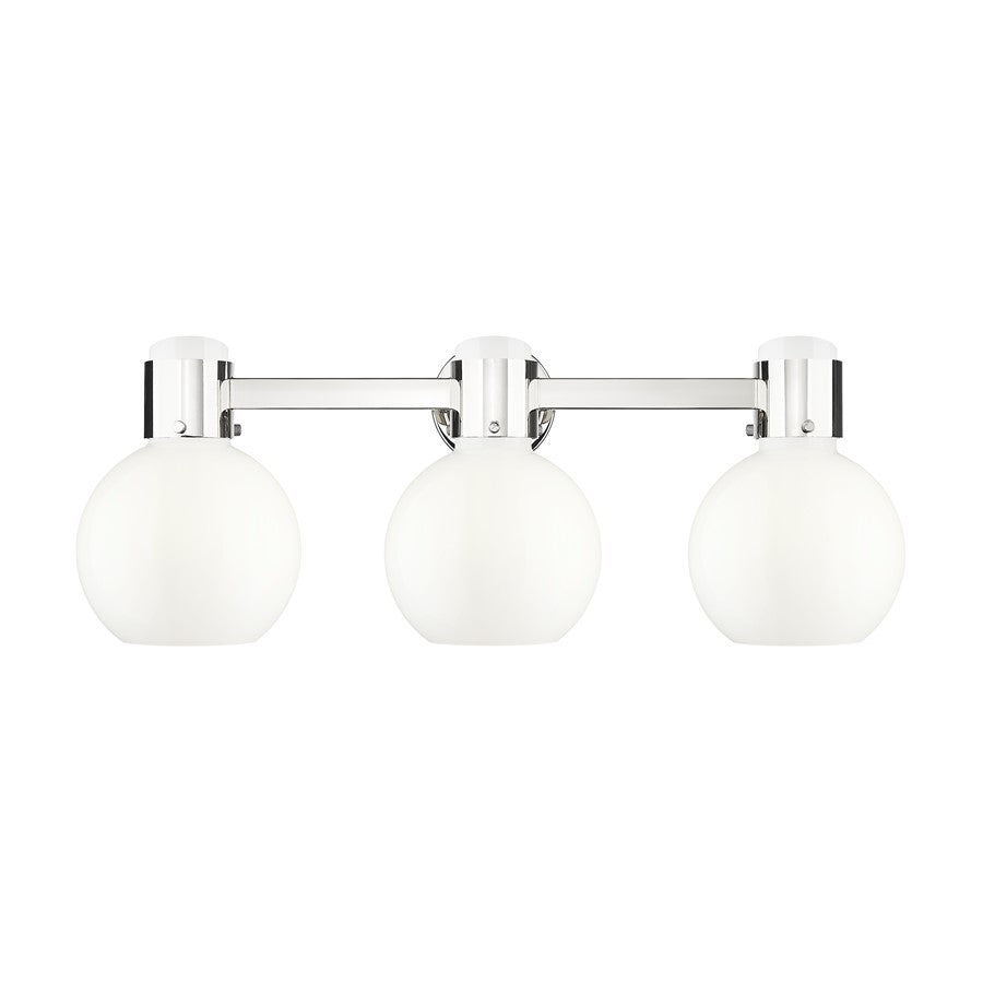 Innovations Lawton Sphere 3Lt 24" Bath, PN/Gloss White - 464-3W-PN-G464B-7GW
