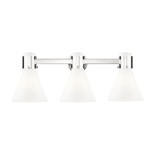 Innovations Lawton Cone 3Lt 24" Bath, PN/Gloss White - 464-3W-PN-G464C-7GW